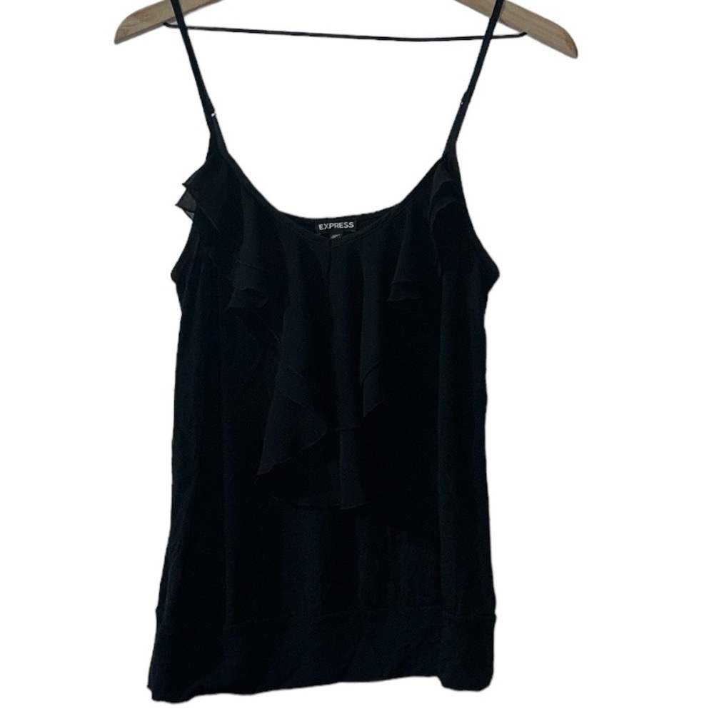 🦋Express Black Spaghetti Strap Ruffle Neckline, Size Medium